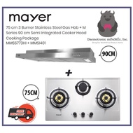 Mayer 75cm 3 Burner Gas Hob + M Series 90 cm Semi Integrated Cooker Hood Package (MMSS773HI + MMSI40