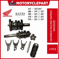 HONDA RACING GEARBOX GEAR BOX WAVE 125 SET 5 SPEED 5S WAVE125 W125 MODIFY PNP FULL SET 1-5 ATAKA ESP