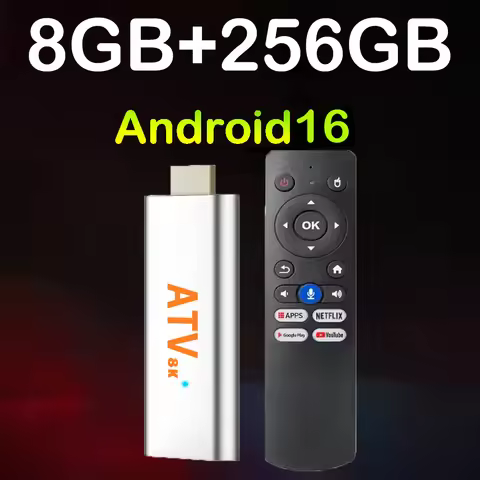Mini TV Stick 2026 Android16 8K TV Stick 8GB 256GB Google Assistant H313 Dual Wifi 5G BT6.0 Set Top 