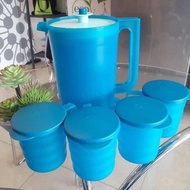 READY STOCK SET JUG & MUG TURQOISE TUPPERWARE