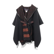 【二手】LOUIS VUITTON連帽CAPE斗篷外套，羊毛真絲混紡，女款，二手