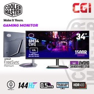 Cooler Master 34" GM34-CWQA VA UWQHD 144Hz 0.5ms Freesync Premium USB-C Halo Stand Curved Gaming Mon