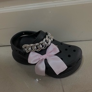 (2 Pcs) satin bow ribbon jibbitz ribbon decoration crocs coquette jibbits