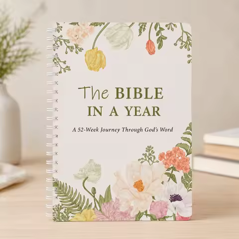 Read Bible in One Year Spiral Journal, 52-Week Scripture Study Guide with Daily Reflection Questions