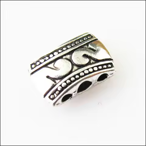 25 New 3Holes Bars Connectors Charms Tibetan Silver Tone Spacer Beads 7x11mm