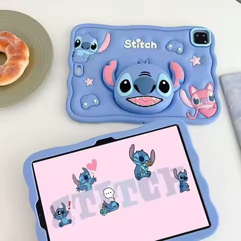 Disney Stitch For IPad 10.2 7th 8th 9th 10th Gen Air 3 4 5 10.9 Mini 6 9.7 Pro 11 12.9 inch Kids Sil