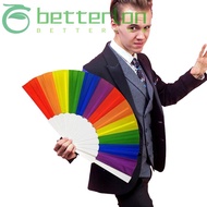 BETTER-LONTIME Rainbow Hand Fan  Crafted Folding Folding Hand Fan