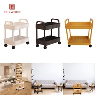 [UsusexaMY] 2 Tier Utility Rolling Cart, 2 Tier Trolley Rack, Rolling Cart Serving Cart for Bedroom