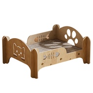 Papan Garukan Kucing กระดาษลูกฟูกสองชั้น Papan Garukan Kucing แบบบูรณาการทรายแมวหรูหราเบาะนอนน้องแมว