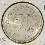 ( Syiling ) 50 Sen 1978 ( UNC ) Malaysia Parliament Hours