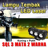 Lampu Tembak Laser Foglamp Sql 3 Mata Super Bright Motor Mobil lampu tembak CR7 3 Mata