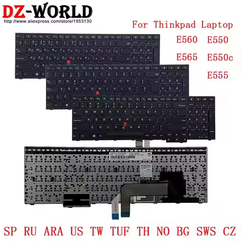 SP RU ARA US TW TUF TH NO BG SWS CZ Spanish Russian Thai Swiss Arabic Keyboard for Lenovo Thinkpad E