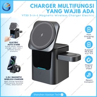 YT30 3-in-1 Magnetic Wireless Charger Electric Station Wireless Charger Auto Stand 15W