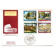 Postal History Italy FDC 1599-1602 Tourism Baths Ampitheater Architecture 1984 4 Values ABC