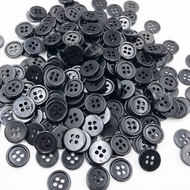 100 pcs 11MM Black Color 4 Holes Flatback Plastic Buttons Shirt Buttons Apparel Sewing PH242