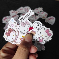 stiker lucu hello kitty sticker cute aksesoris hp laptop label isi 24 pcs
