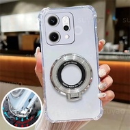 For OPPO Reno14 F Reno 14 Pro 14F 5G Phone Case Magnetic Stand Holder Transparent Clear Casing Shock