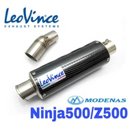 Leovince Exhaust Modenas Z500 Ninja500 2025 Slip on Tabung Muffler Stainless Steel Z500 NINJA 500 AB