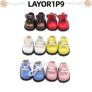LAYOR1P9 Toy Shoes, 3.8X2.3cm 10cm Doll Doll Shoes, Mini DIY Round Toe Shiny Strap Finger Shoes Cott