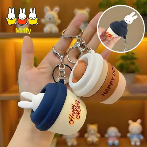 Kawaii Miffy Rabbit Keychain Cute Cartoon Creative Silicone Kneading Fun Stress-relieving Boris Scho