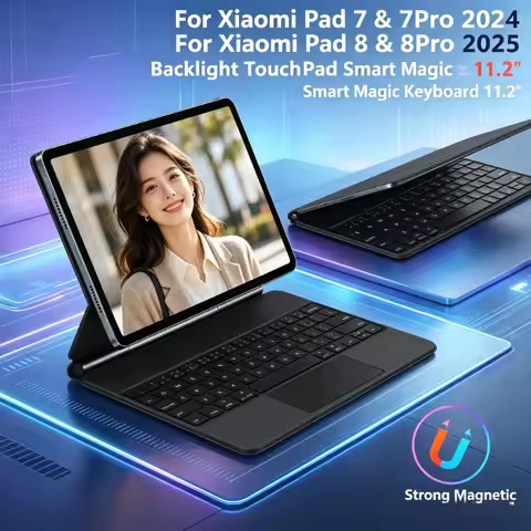 Luxury Slim Magic Keyboard Folio Cover For Xiaomi Pad 7 Pro 11.2" Pad 8