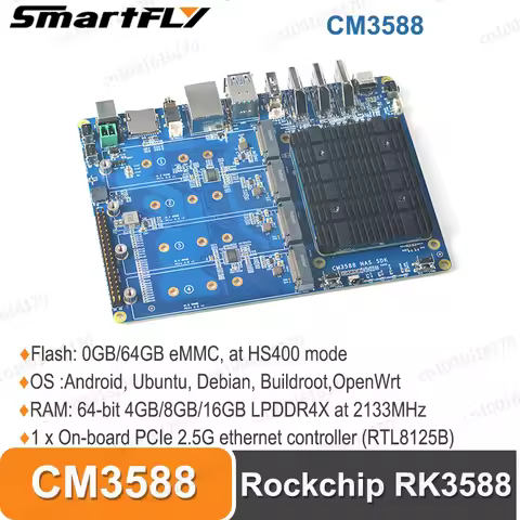 CM3588 Computing Module NAS Kit Rockchip RK3588 SoC Development Board On-board PCIe 2.5G Ethernet Co
