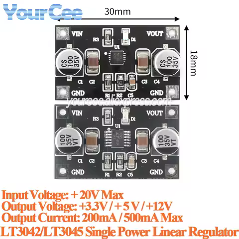 5pcs/1pc LT3042 LT3045 Single Power Linear Regulator Module 3.3V 5V 12V Low Noise Ripple Radio Frequ