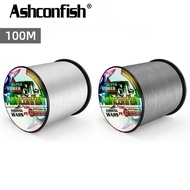 Ashconfish 16 Strands 100M Braided Fishing Line Dyneema PE Line X16 Multifilament Line White Gray Fi