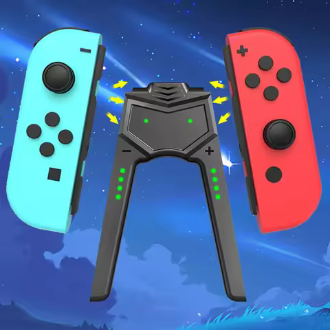 Portable V Shaped Charging Grip Dock for Nintendo Switch OLED Joy Con Play While Charging with LED I