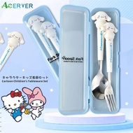 ACERVER Two Piece Set Of Cute Japanese Kuromi Stainless Steel Tableware, Portable Dining Tools For Dining Out
