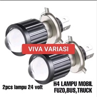 (2 PCS) H4 FRONT LED LIGHTS FOR CARS - TRUCKS - FUZO - WHITE LASER - YELLOW AND WHITE - WHITE