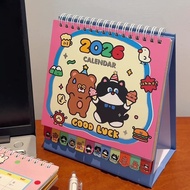 New 2026 cartoon desk calendar Cute Ornaments Student Plan Clock Card desk calendar New 2026 cartoon