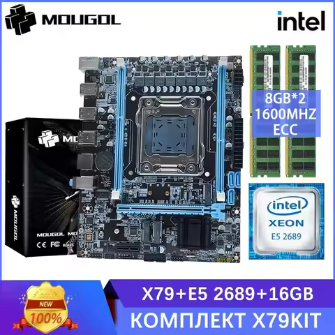 MOUGOL X79 Gaming Motherboard Set with Intel Xeon E5 2689 CPU Dual-channel DDR3 8Gx2 RAM for Compute