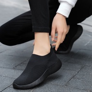 skechers women kasut Kasut hitam tulen yang ringan dan selesa