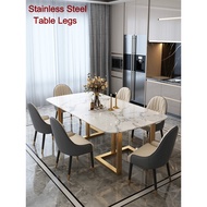 DYH Luxury ins dining table Italian slate rectangular Nordic dining table simple modern dining table high-end restaurant dining table marble iron table rectangular dining table stainless steel table