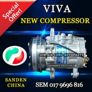 PERODUA VIVA SANDEN CHINA NEW COMPRESSOR/ KOMPRESOR (CAR AIRCOND SYSTEM)