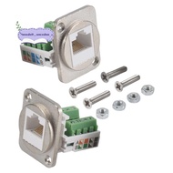 2PCS RJ45 Panel Mount  Terminal Adapter, RJ45/8P8C Female Panel Mount Connector, RJ45 Solderless Ter