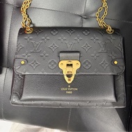 LouisVuitton 路易威登 黑色牛皮Vavin BB鏈條包 芯片款