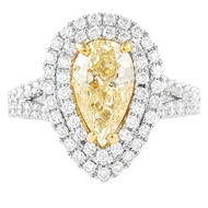 Gold, 2.04ct Fancy Yellow Diamond and Diamond Ring