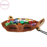 Trillionca Leather Dice Bag Tray Cute Drawstring Pouch Coin Purse Dice Storage Bag SG