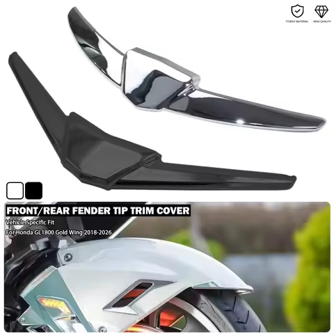Front/Rear Fender Tip Trim Cover - Chrome/Black Fits For Honda Gold Wing 1800 DCT Goldwing GL1800 To
