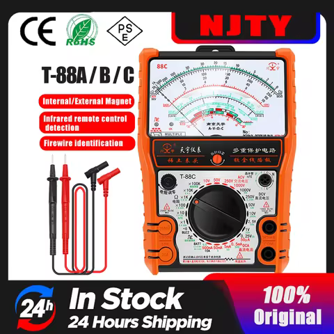 2025New Pointer Multimeter T88A T88B T88C AC/DC 2500V Volt-Ammeter Analog Multimetro Resistor Tester