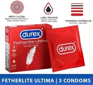 ORIGINAL Durex Fetherlite Ultima Extra Thin Condom (3s) (Percuma Kondom)