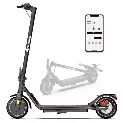 5TH WHEEL Electric Scooter for Adults, 18MPH, 12.4 Miles Range, 8.5" Solid Tires, Turn Signals, Dual