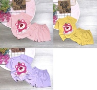 Bộ bé gái hình gấu dâu LOTSOSO BEAR LOREM cho bé gái siêu xinh cho bé 6-24kg.BGL43.