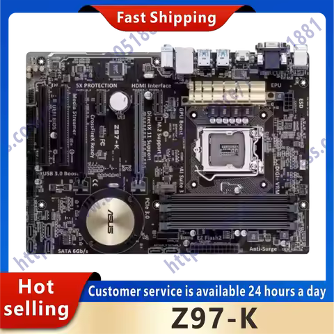 Used Z97-K desktop motherboard Z97 LGA 1150 for Core i7 i5 i3 DDR3 SATA3 USB3.0 original motherboard