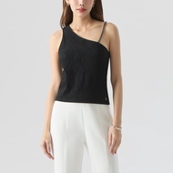 f.fashion เสื้อสายเดี่ยว-แทงก์ท็อปพร้อมโซ่สีกราไฟต์ ผู้หญิง สีดำ I Camisole Tanktop with Gunmetal Ch