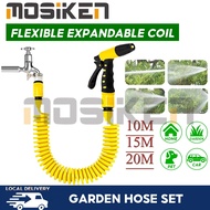 10M 15M 20M Garden Hose Set Expandable Eva Coil Retractable Water Hose Pipe Nozzle storage hose