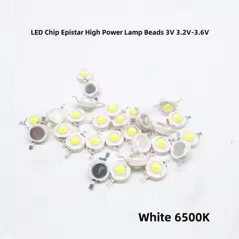 10pcs 1W 3W LED Chip Epistar High Power Lamp Beads 3V 3.2V-3.6V Warm Nature Cold White 3000K 4500K 6
