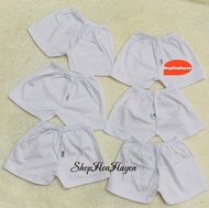 Combo 5 quần đùi chục sơ sinh bé trai bé gái nền màu trắng vải 100% Cotton Bossini 0-27kg- quần cộc 